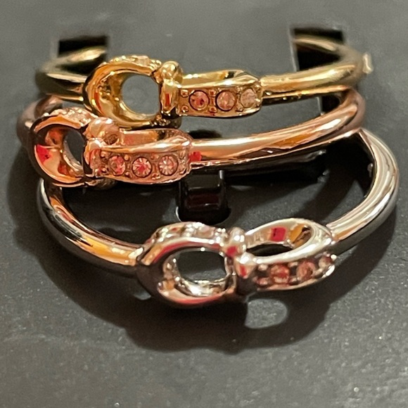 Coach rings size 7 signature logo pave crystals - Picture 3 of 4